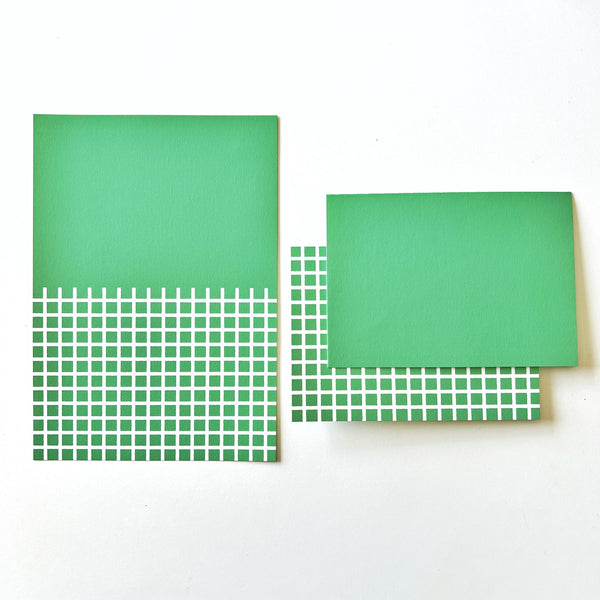 2-in-1 A5 Pattern Paper - Green &amp; Squares